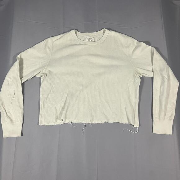 Buck Mason Vintage Thermal Surplus Shirt Mens Medium Raw Hem Distressed Tee - Picture 1 of 14